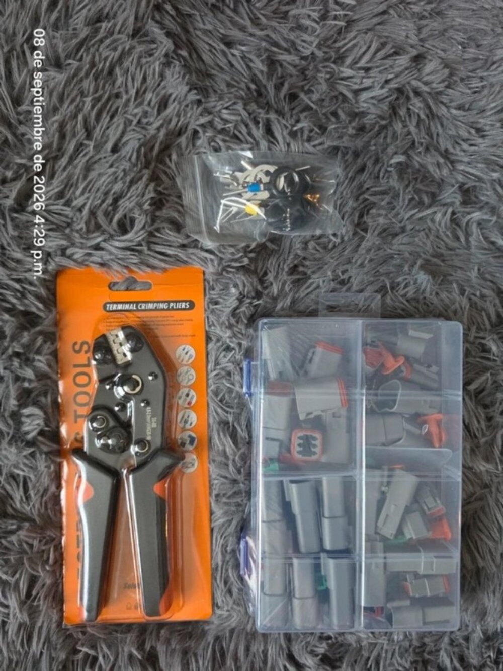 SXK-8B Terminal Crimping Pliers w/ Deutsch DT Connector Kit, Orange Sheath
